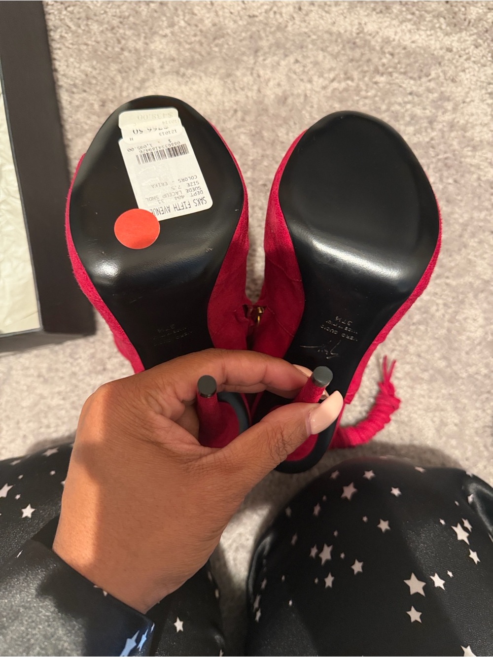 Giuseppe Zanotti Pink Suede Lace-Up ALIEN Sandals - Picture 6 of 9